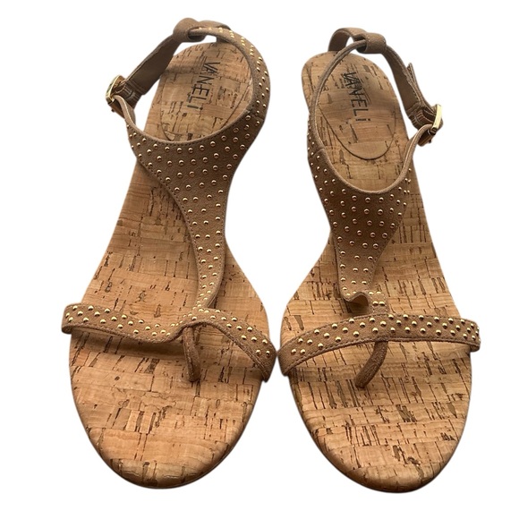 Vaneli Brown Studded Women's Sandals size 8.5 N - Picture 1 of 7